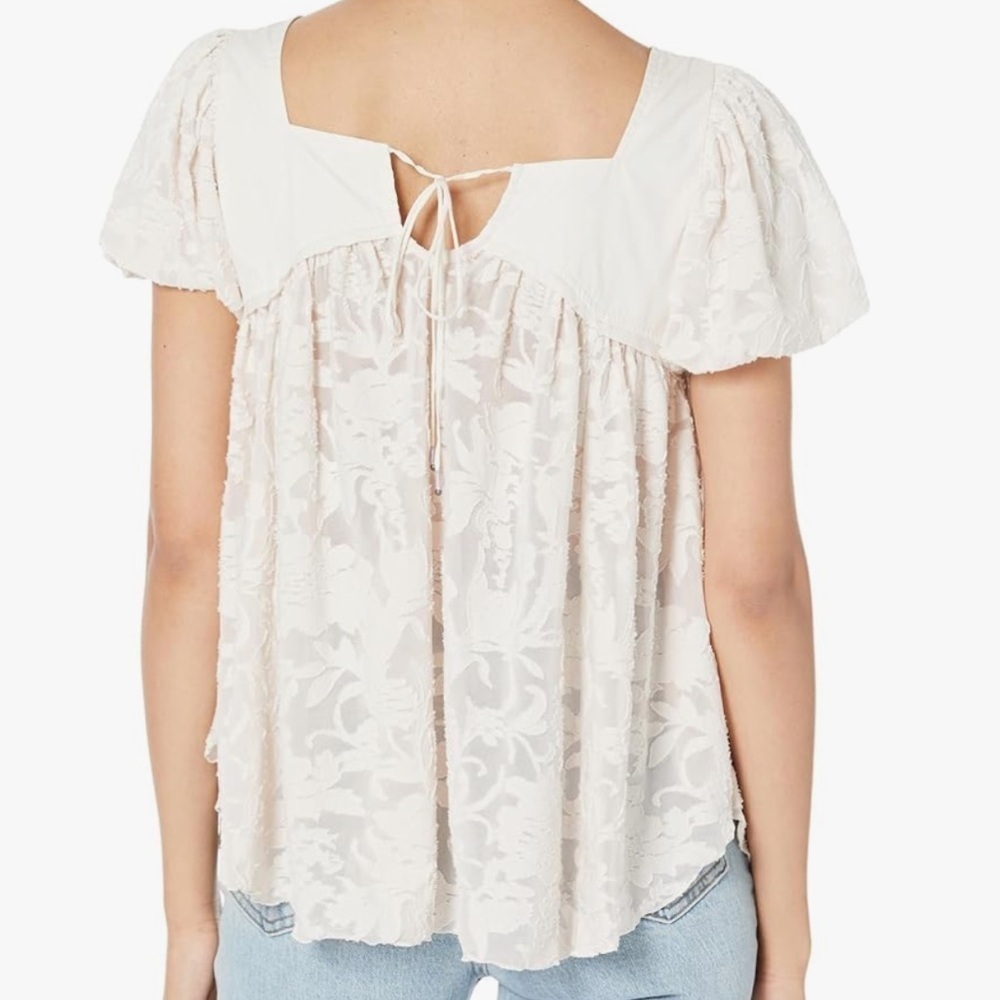 Free People Soft Cream Floral Blouse - Picture 3 of 14
